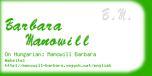 barbara manowill business card